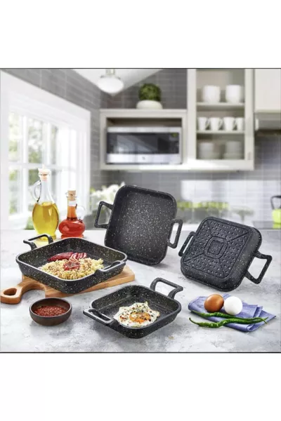 Eda Casting Granite Coating Quadratisches Regal 3er-Set  cm -  cm