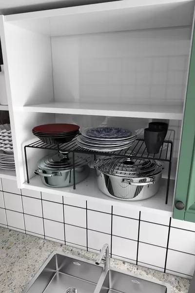 Organizer da Interno Armadio Regolabile a Mensola Estendibile, Organizer Cucina e Bagno