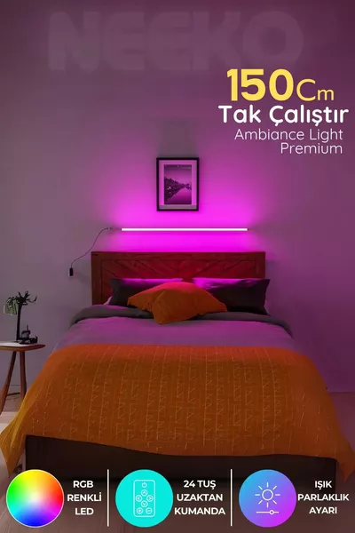 Дистанционно управляема LED аплик лампа за нощно осветление с дистанционно,  см