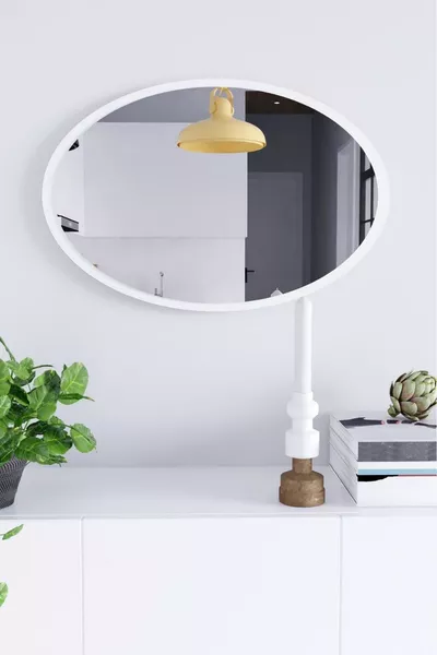 Mirror  Cm Oval White Entrance Hall Corridor Living Room Kitchen Bathroom WC Makeup