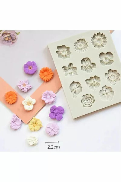 moule en silicone à fleurs multiples pour bougie, moule en silicone pour pierre parfumée ou céramique, moule à bougie