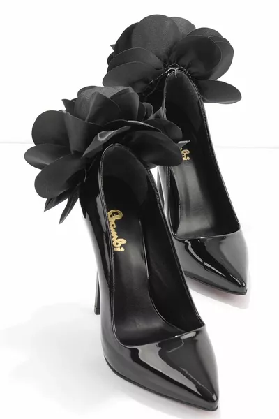 Zwarte lakleren avondjurkschoenen voor dames 