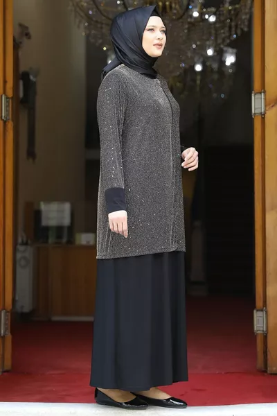 فستان سهرة Güzide ذهبي