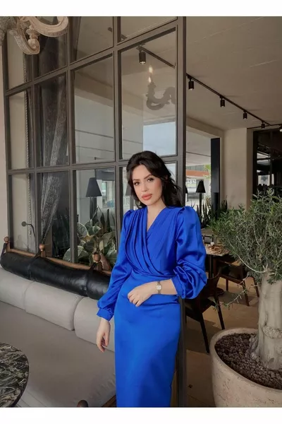 Abehlia Dahlia المرأة ساكس الأزرق مساء اللباس / اللباس