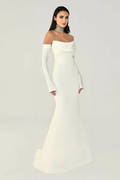 حمالة كم السمك قطع فستان طويل