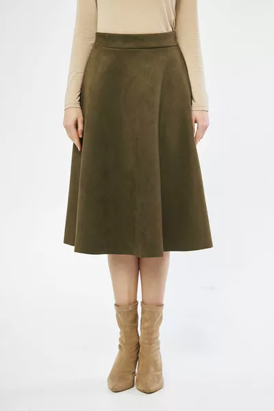 متوسطة الطول من جلد الغزال كيلوغرام تنورة