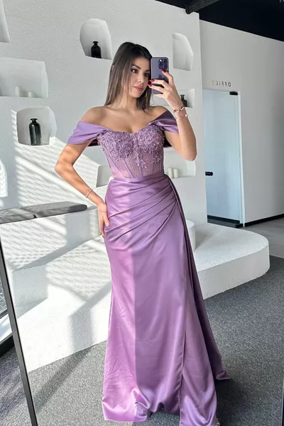 حجر شفاف مطرز Aller أنيق الساتان تصميم مساء اللباس