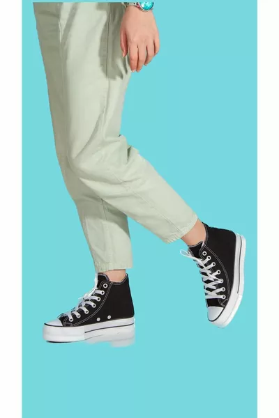 منصة كونفيرس عالية النعل حذاء رياضي الدانتيل المتابعة