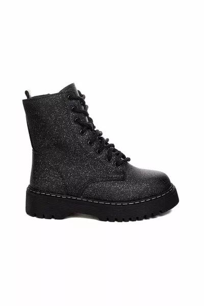 حذاء نسائي لامع أسود