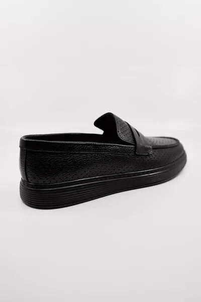 Scarpe casual da uomo in vera pelle nera