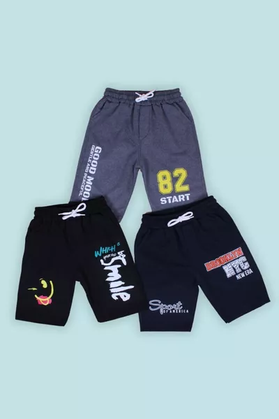 Boys' Printed 3-Piece Capri Shorts Set