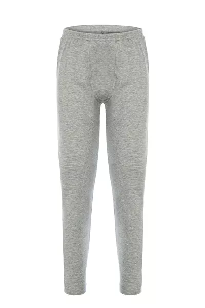 Boys' Pants Thermal Bottoms Cotton Stretch Grey Melange 