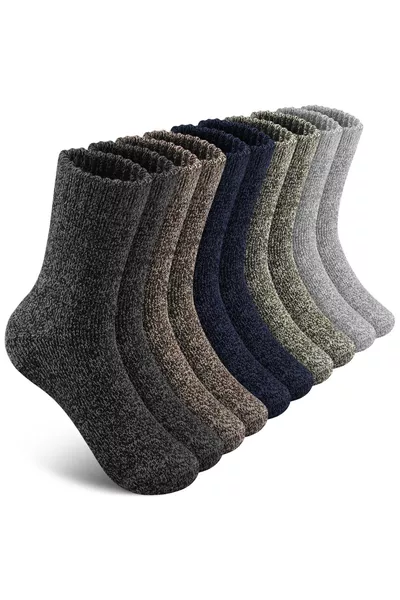 3 أزواج من الجوارب الشتوية الرجالية المصنوعة من صوف ميرينو حقيقي متعددة الألوان