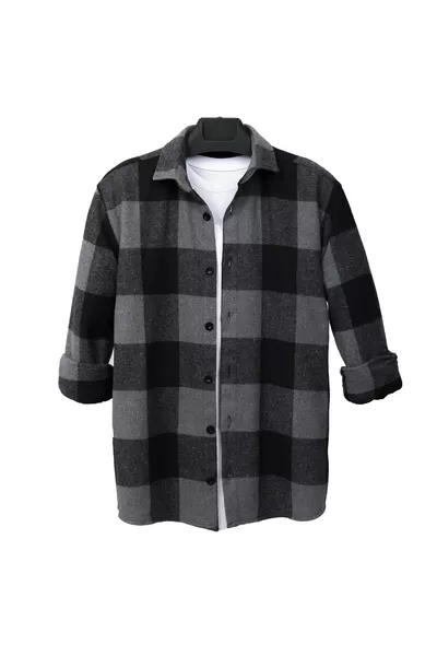 Chemise de bûcheron anthracite à boutons noirs