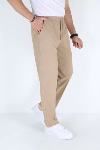 Toprak Men's Cotton Sweatpants with Elastic Waist and Comfortable Fit