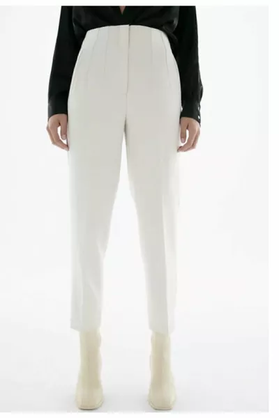 Pantaloni Collet Vita Alta Bianco