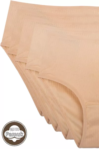 سراويل داخلية نسائية عالية الخصر 5 قطع % قطن 