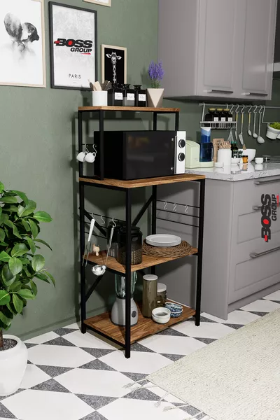 بانغوسو المطبخ بريميوم منظم أرفف متعدد الاستخدامات خزانة زاوية القهوة لحامل الأكواب