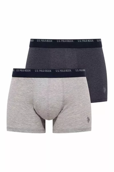 U.S. Polo Assn. Мъжки боксер с две части в тъмносин меланж и сив меланж
