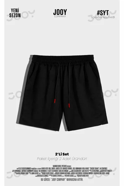 Ensemble avantageux de 2 shorts noirs en coton pour hommes