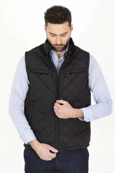 Gilet imbottito classico con taglio dritto, interno in pile, gilet da uomo