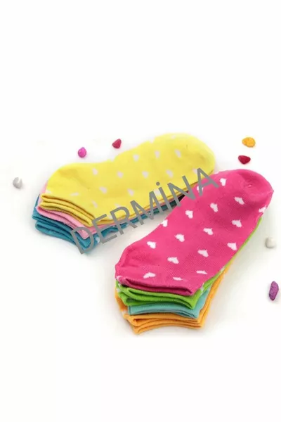 Calze Donna in Cotone con Motivo a Cuore, 7 Paia