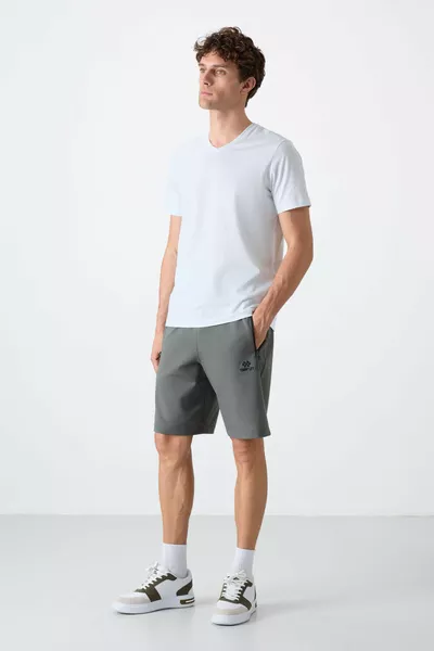 Short homme standard à cordon avec poches arrière zippées cachées Çağla - 