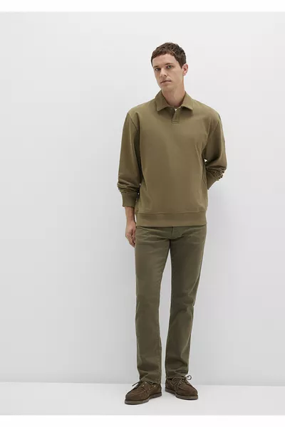 Martin Olive Green Comfort Gabardine Pants 