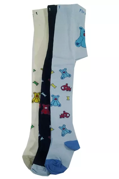 Lot de 3 collants colorés à motifs pour bébé garçon