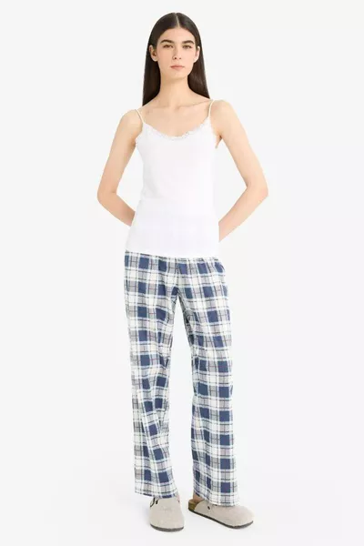 Dfc - Fall In Love Regular Fit Kanten Details Fijn Strapje Katoenen Witte Onderhemd