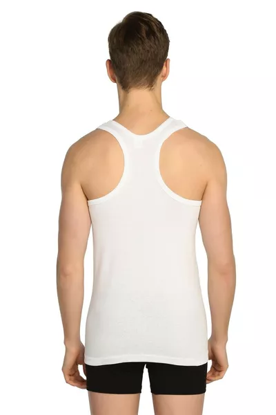 حزمة من 6 قمصان رياضية رجالية بيضاء بحمالات ريبانا 