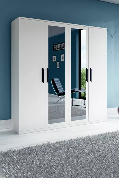 Armadio guardaroba a 4 ante con specchio GM
