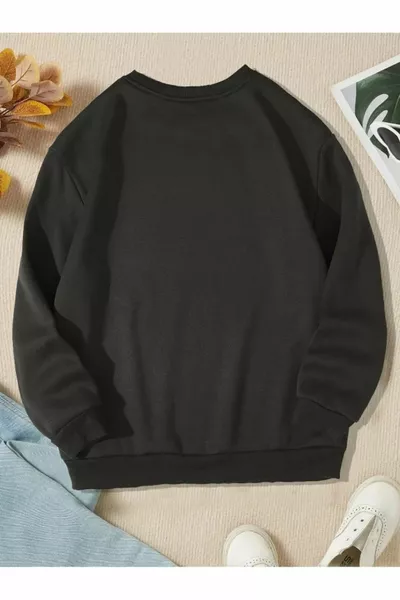 New York-ny Baskılı Kalın Kız Erkek Çocuk Sweatshirt