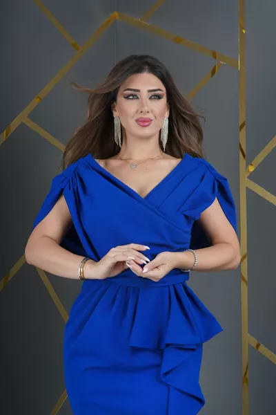 سكوبا كريب بلا أكمام منخفضة قصة فستان طويل مع فساتين السهرة شق