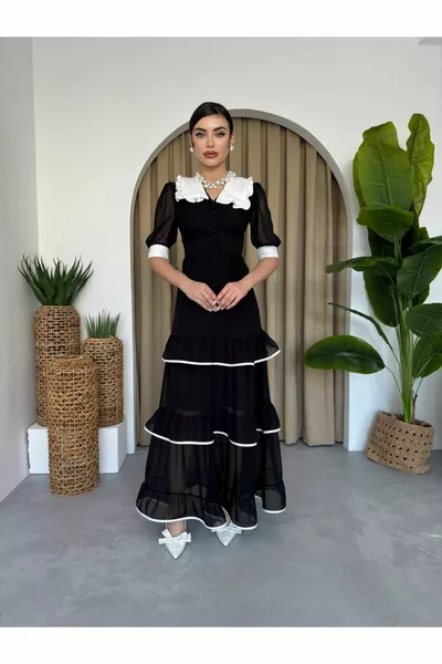 ДЛИННОЕ ШИФОНОВОЕ ПЛАТЬЕ ROMAN