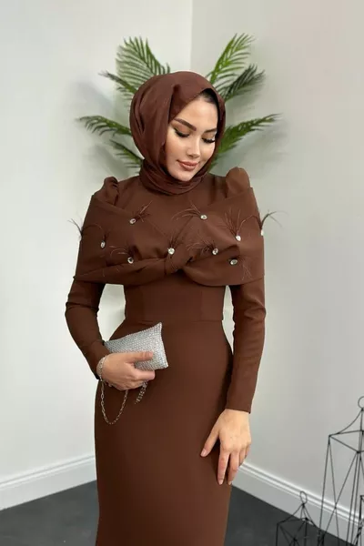 تصميم مساء اللباس البني