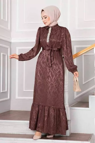 Taş Detaylı Tesettür Abiye