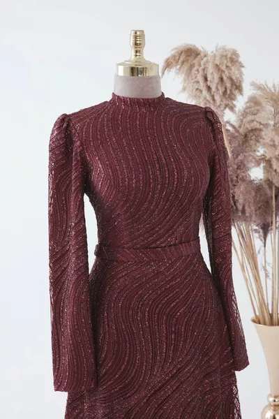 Gliter Hijab Evening Dresses Plus Size