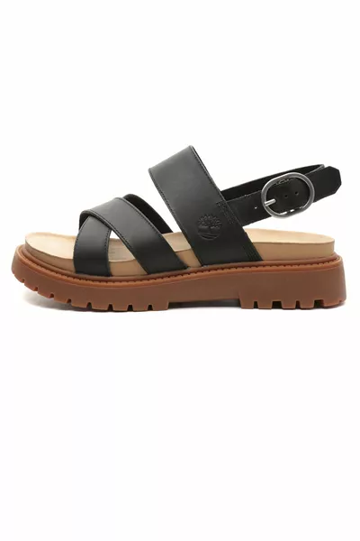 -r صندل نسائي بحزام خلفي أسود