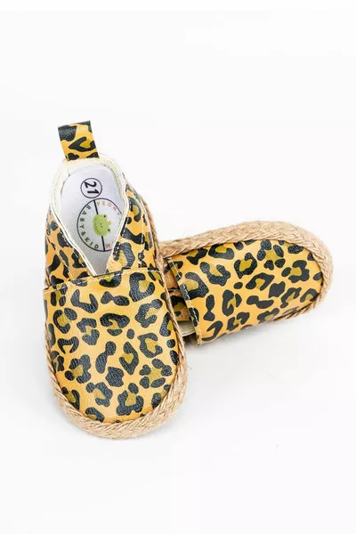 Бебешки сламени ботуши с леопардов принт