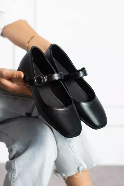 AUDREY HEPBURN CHIC BUREAU CASUAL BALLERINES FEMMES CUIR AVEC BOUCLE À BANDE UNIQUE