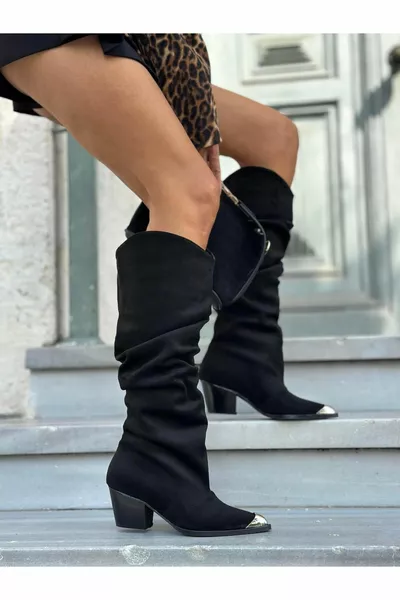 Farfet Wildleder Stiefel Schwarz