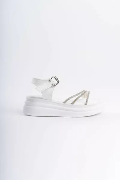 Radias Schuhe EVA Dicke Schnalle Stein Streifen Orthopädische Sohle Frauen Sandalen BT Weiß