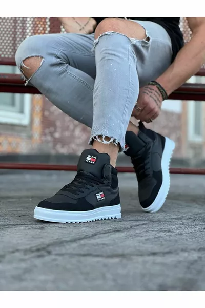  أحذية نصف كاحل رجالية سوداء