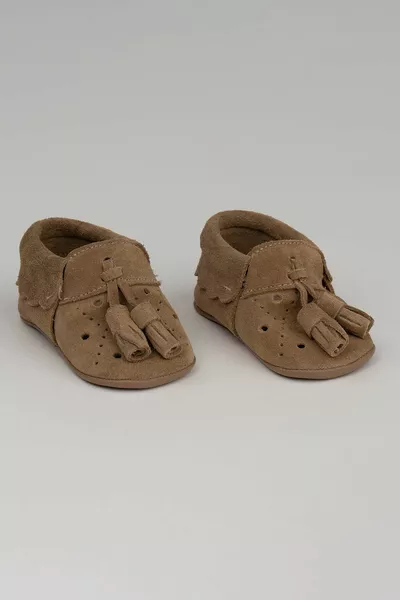 Кисточки из натуральной кожи Детские лоферы Норка