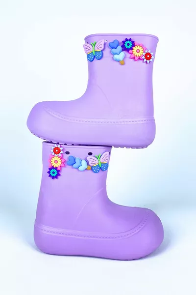 Lila Kız Çocuk Yağmur Çizmesi-botu - Su Geçirmez