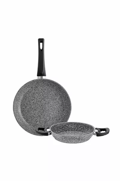 Lucca 2-delige pannenset grijs blauw  cm