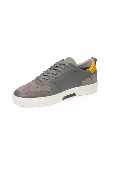 Chaussures de sport en cuir véritable fumé pour hommes 