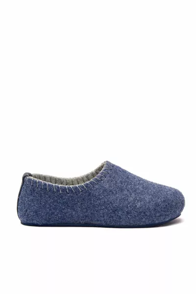 Unisex marineblauwe anatomische wol met paddestoelzolen huisschoenen