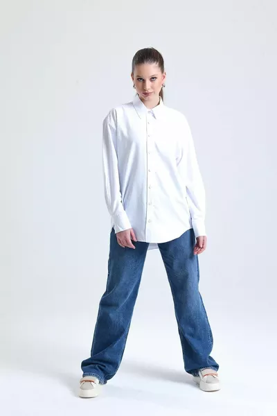 Snowform Women's White Oversize Shirt White Fabric That Does Not Show Inside